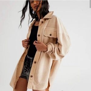 Free People Cream Button Down Shirt